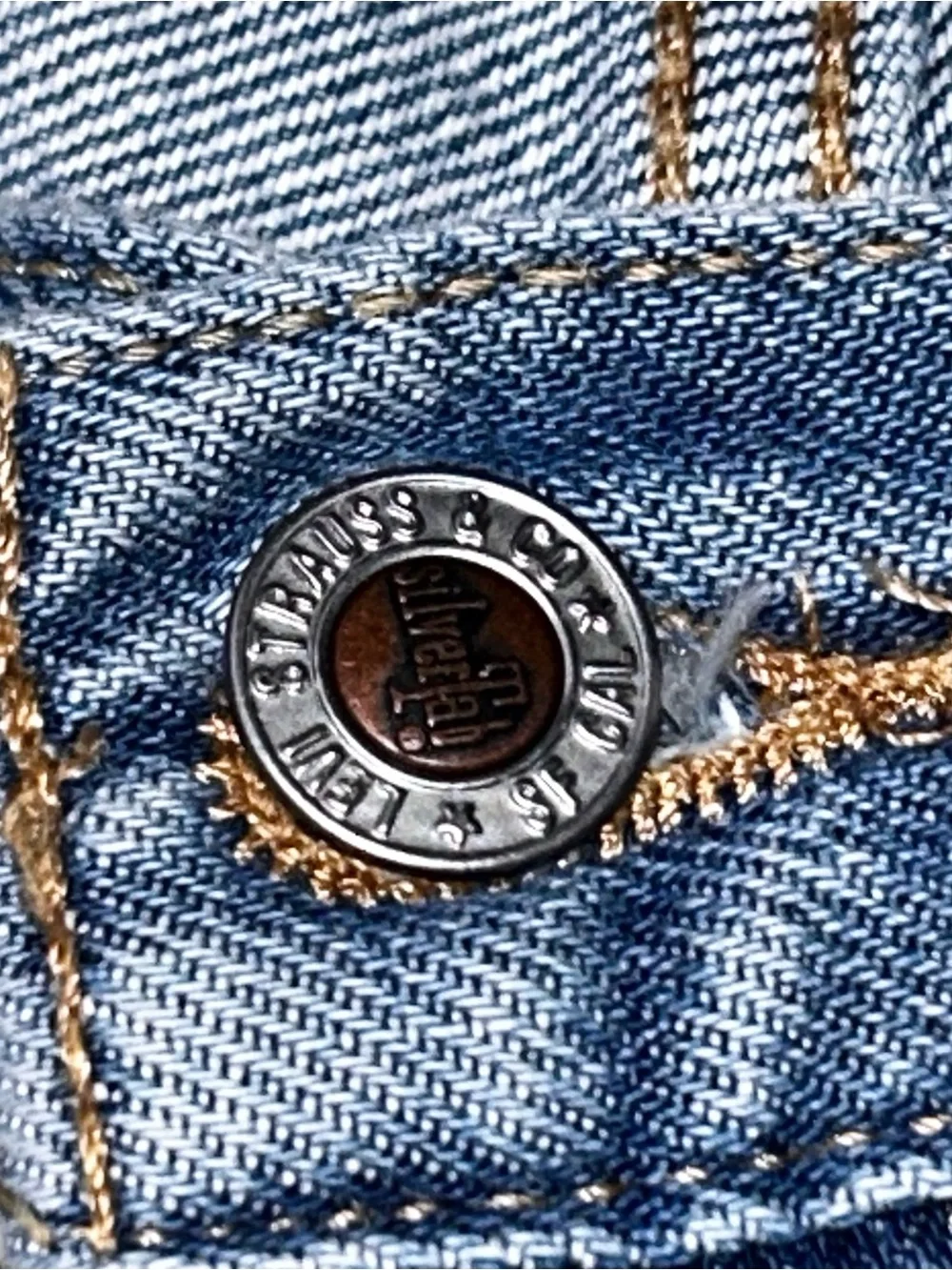 Levi's silver tap Light Blue Distressed Straight-Leg Jeans 27x31